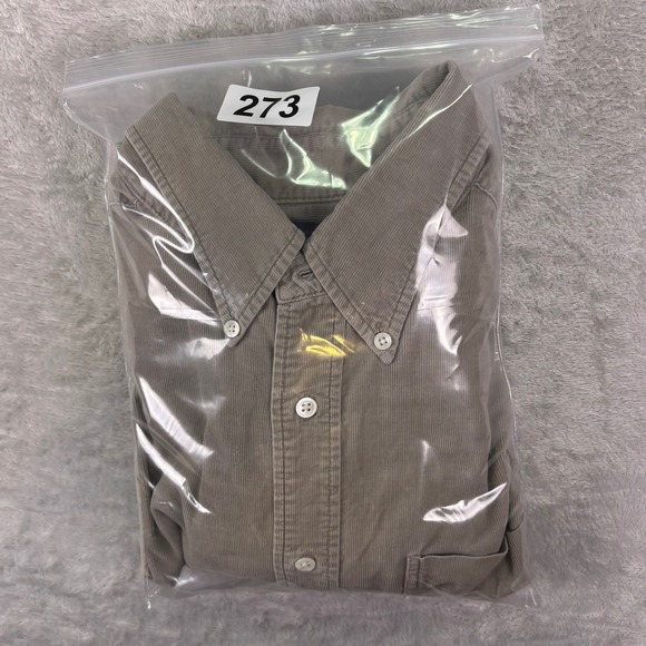 Banana Republic Men's Corduroy Button Down Shirt Size XL Gray Long Sleeve - Picture 8 of 8